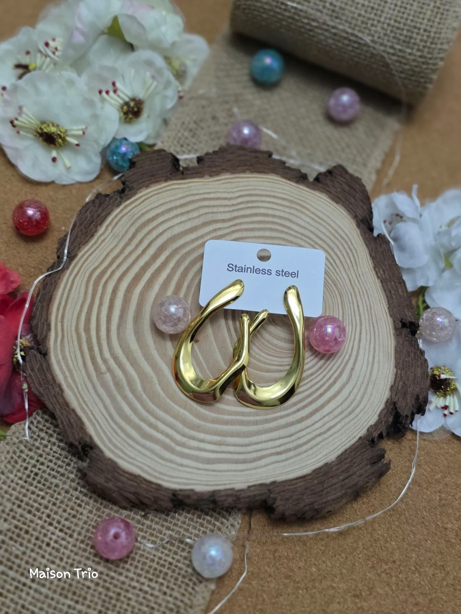 Pendientes acero inoxidable 🌸